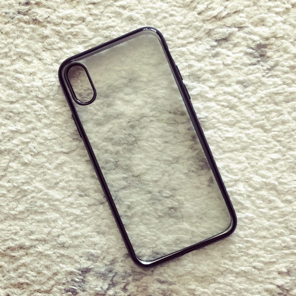 Clear & black plastic iPhone X case